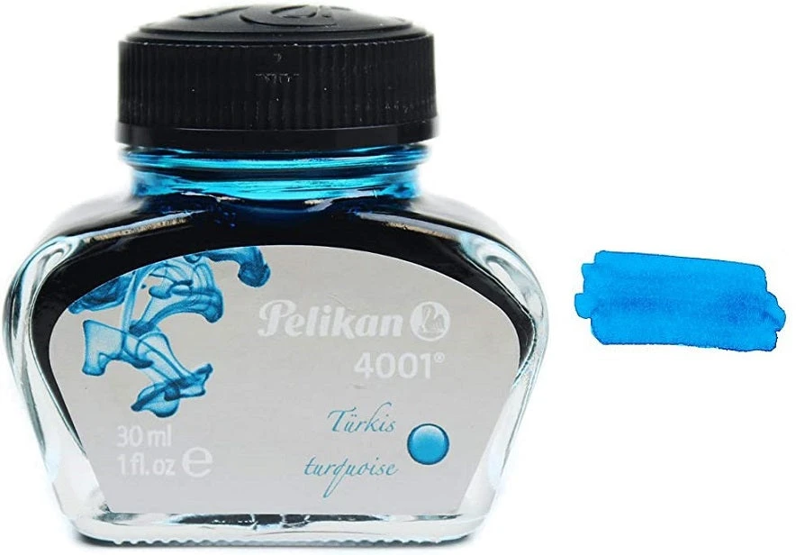 Pelikan 4001 Fountain Pen Ink Bottle, 30ml, Turquoise 1 Pelikan 4001 Fountain Pen Ink Bottle, 30ml, Turquoise