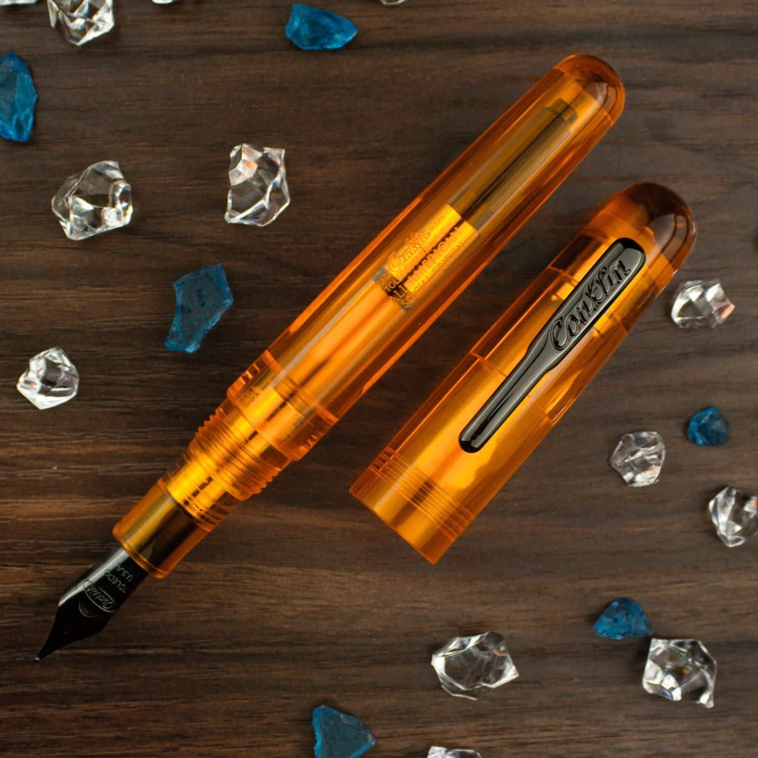 Conklin All American Fountain Pen, Special Eyedropper Edition, Demo Orange 1 Conklin All American Fountain Pen, Special Eyedropper Edition, Demo Orange