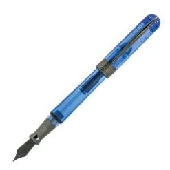 Pineider Avatar UR Demo Black Fountain Pen, Ice Blue