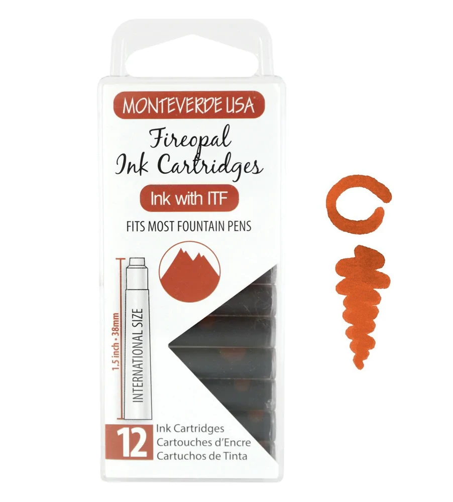 Monteverde International Standard Fountain Pen Ink Cartridges, Fireopal 1 Monteverde International Standard Fountain Pen Ink Cartridges, Fireopal