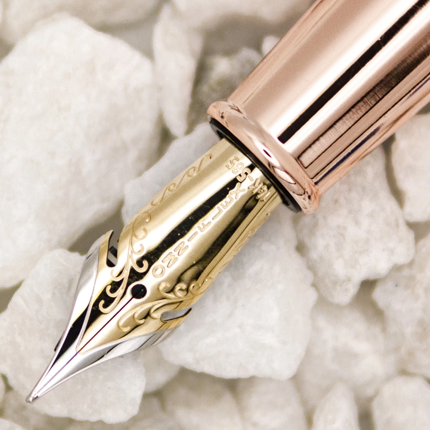 Monteverde Limited Edition Super Mega Abalone Fountain Pen, Rose Gold Trim, Solid 14k Gold Flex Nib 3 Monteverde Limited Edition Super Mega Abalone Fountain Pen, Rose Gold Trim, Solid 14k Gold Flex Nib - Image 3