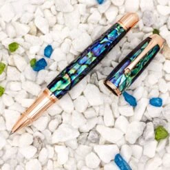 Monteverde Limited Edition Super Mega Abalone Rollerball Pen, Rose Gold Trim