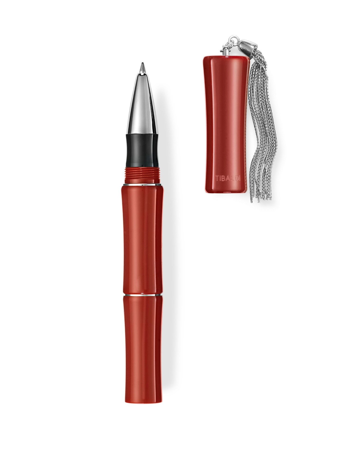 Tibaldi Bamboo Lipstick Red Resin Rollerball Pen 1 Tibaldi Bamboo Lipstick Red Resin Rollerball Pen