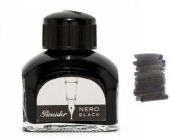 Pineider Fountain Pen Ink Bottle, 75ml Glass Bottle, Black