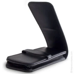 Diplomat Black Leather Pen Case, Hold 4 Pens