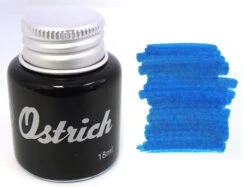 Ostrich Fountain Pen Ink Bottle, 18ml, Sea Of Okinawa Blue