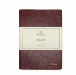 Pineider Notes Milano Leather Notebook, Red Wine, Lined Ivory Paper