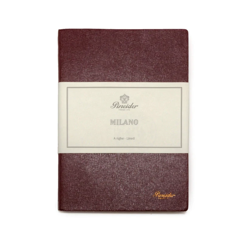 Pineider Notes Milano Leather Notebook, Red Wine, Lined Ivory Paper 1 Pineider Notes Milano Leather Notebook, Red Wine, Lined Ivory Paper