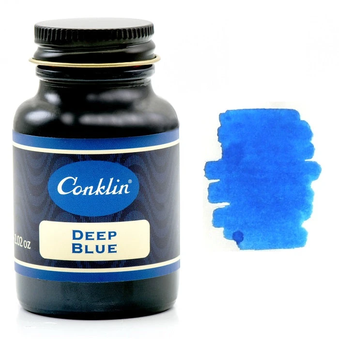 Conklin Classic Fountain Pen Ink Bottle, Deep Blue, 60ml Glass Bottle 1 Conklin Classic Fountain Pen Ink Bottle, Deep Blue, 60ml Glass Bottle