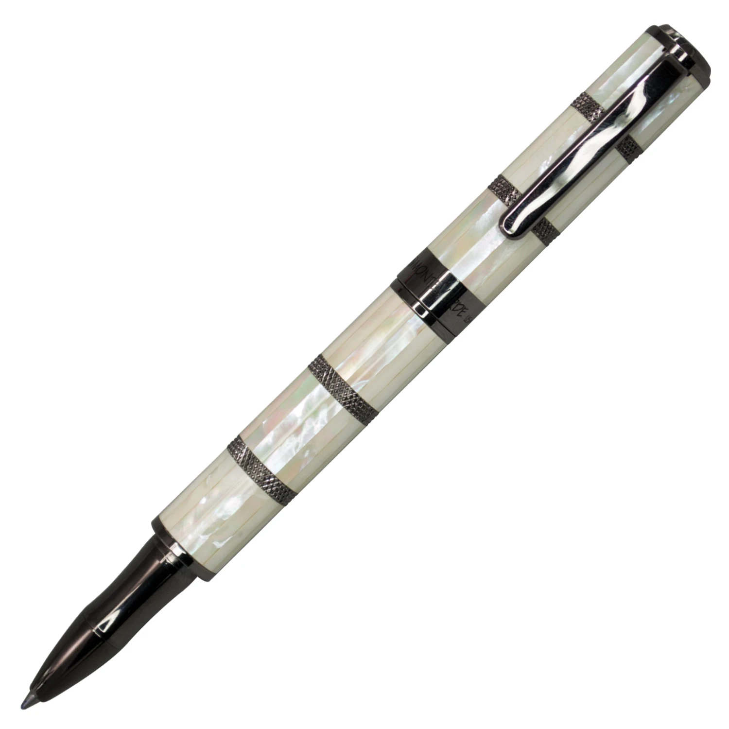 Monteverde Regatta Mother Of Pearl Rollerball Pen, Gunmetal Trim 1 Monteverde Regatta Mother Of Pearl Rollerball Pen, Gunmetal Trim