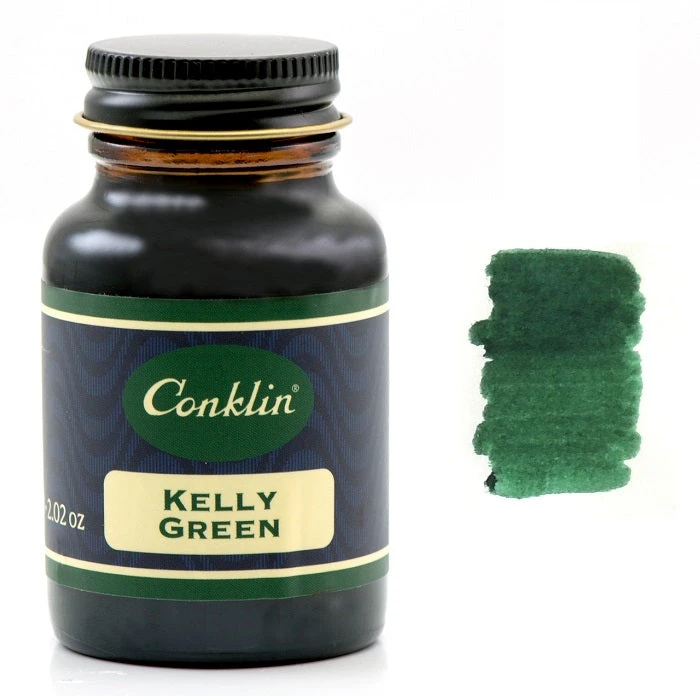 Conklin Classic Fountain Pen Ink Bottle, Kelly Green, 60ml Glass Bottle 1 Conklin Classic Fountain Pen Ink Bottle, Kelly Green, 60ml Glass Bottle