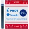 Pilot Namiki Fountain Pen Ink Cartridges, Blue/Black, 12pk