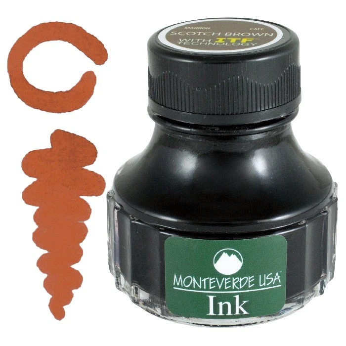 Monteverde 90ml Fountain Pen Ink Bottle, Scotch Brown 1 Monteverde 90ml Fountain Pen Ink Bottle, Scotch Brown