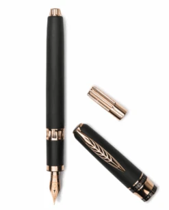 Pineider Alchemist Zeolite Fountain Pen, Stromboli Black, Medium 14K Nib