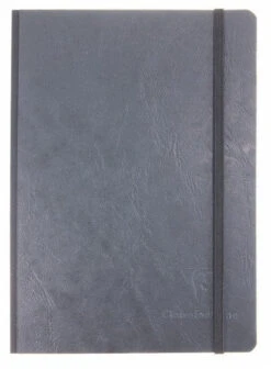 Clairefontaine Basic Notebooks Side Clothbound W/Elastic Closure 6 X 8 ¼ Lined Black 96 Sheets