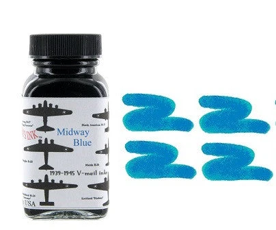 Noodlers Fountain Pen Ink Bottle - VMail Midway Blue 1 Noodlers Fountain Pen Ink Bottle - VMail Midway Blue